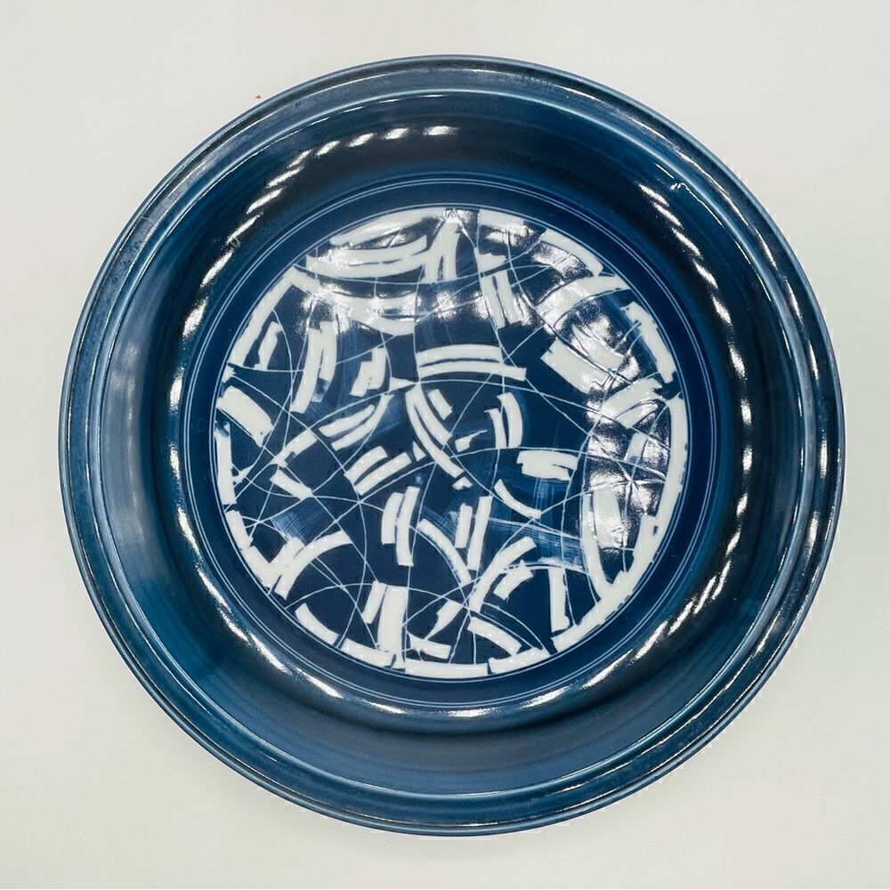 Vintage Dansk Ceylon Blue and White Hanging Chop Plate Platter